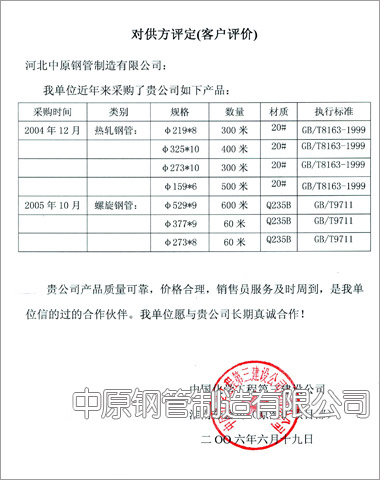 中國(guó)化學(xué)工程第三建設(shè)公司淮南分公司業(yè)績(jī)證明