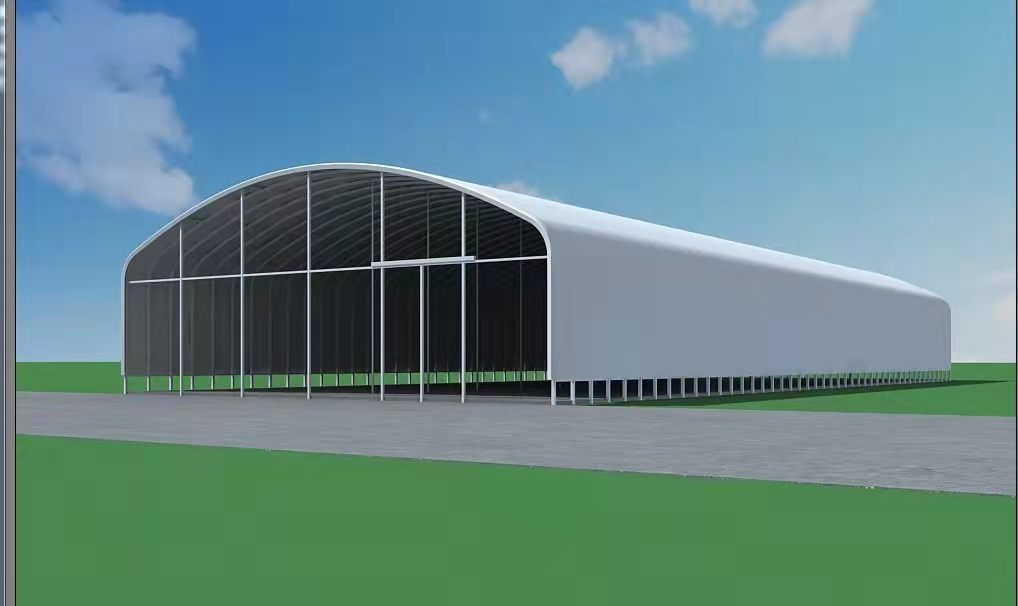 Single-span tunnel greenhouse exterior render